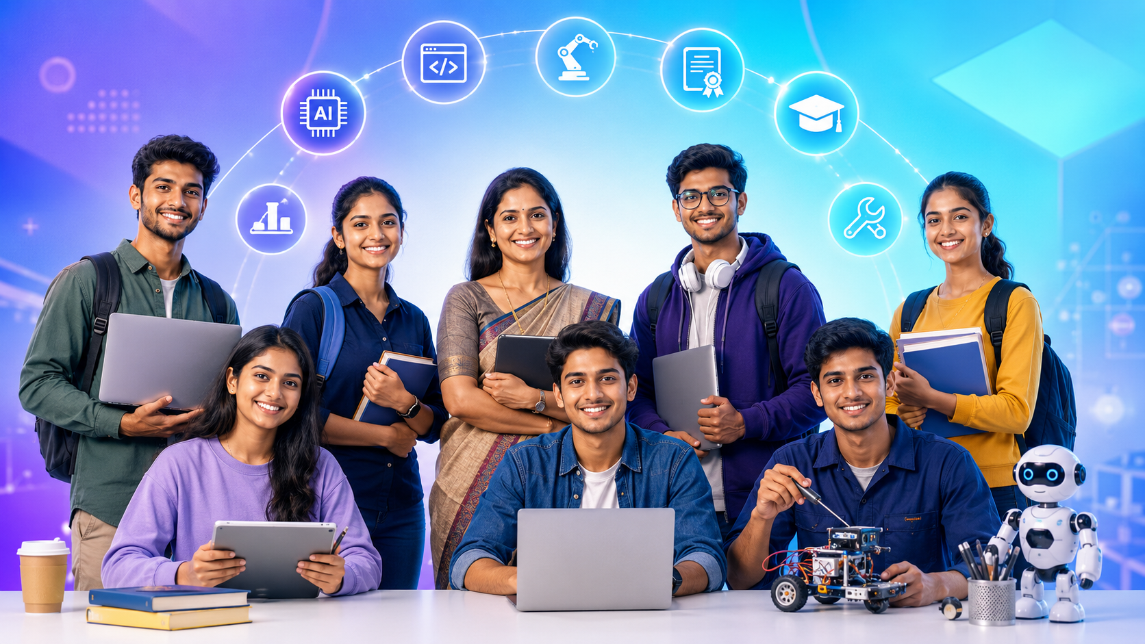 A batch of AI & Robotics Trainer candidates at FG Academy